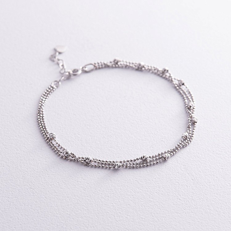 Браслет "Кульки" у білому золоті б05131 від ювелірного магазину Онікс