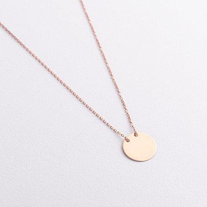 Колье "Монетка" в красном золоте (возможна гравировка) кол02611 №2