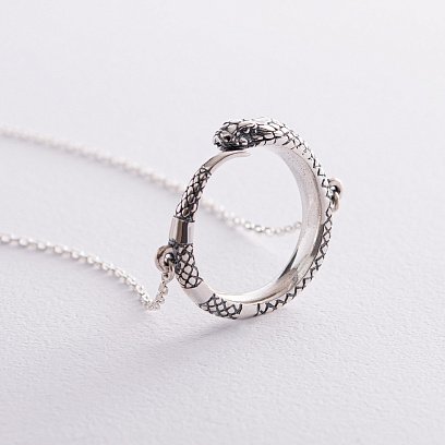 Срібне кольє "Змій Уроборос" 181256