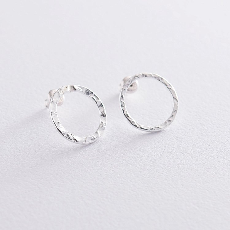 Срібні сережки "Мерехтіння" (1.6 см) 122707 від ювелірного магазину Онікс - 3