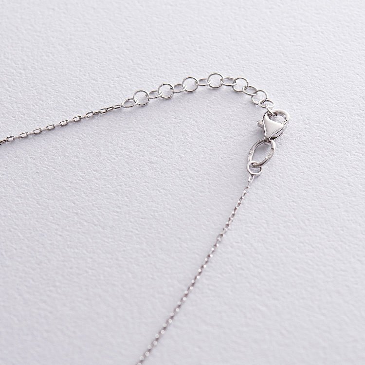 Серебряное колье с черными и белыми фианитами 181030 от ювелирного магазина Оникс - 3