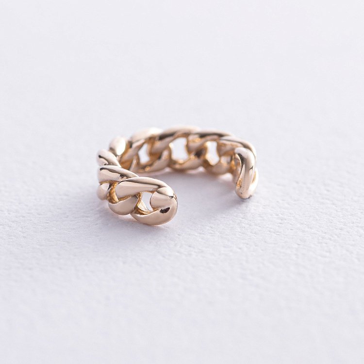 Сережка - каффа "Ланцюжок" в жовтому золоті с07921 - 4 Сережка - каффа "Ланцюжок" в жовтому золоті с07921 від ювелірного магазину Онікс - 4