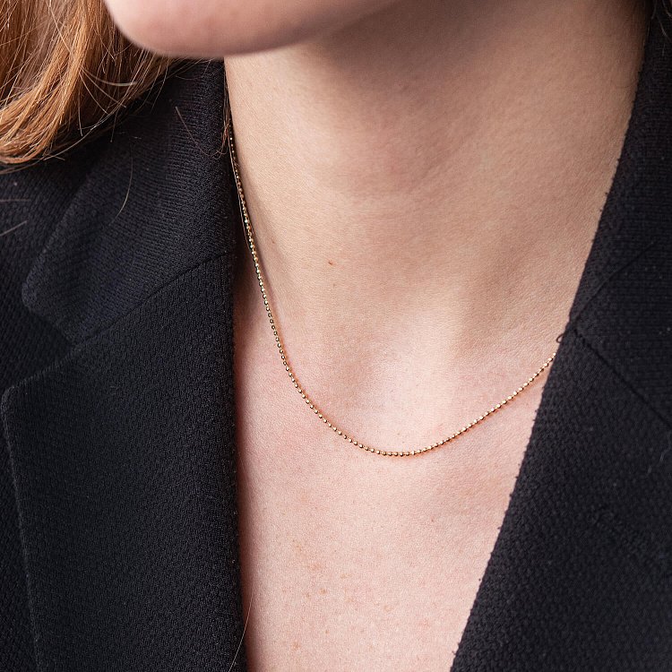 Золотий кульковий ланцюжок (1 мм) ц00170-1 від ювелірного магазину Онікс - 1