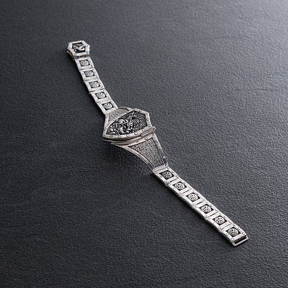 Серебряный браслет "Георгий Победоносец" 030 №3