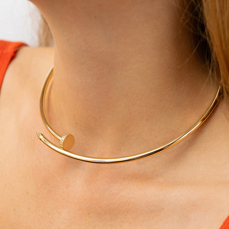 Кольє "Цвях" у жовтому золоті (фіаніти) кол02529 від ювелірного магазину Онікс - 3