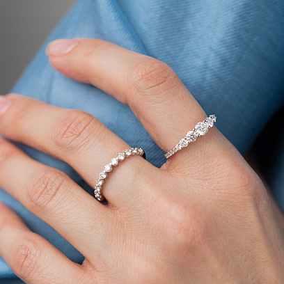 Золотое кольцо с дорожкой бриллиантов кб0687ri №6