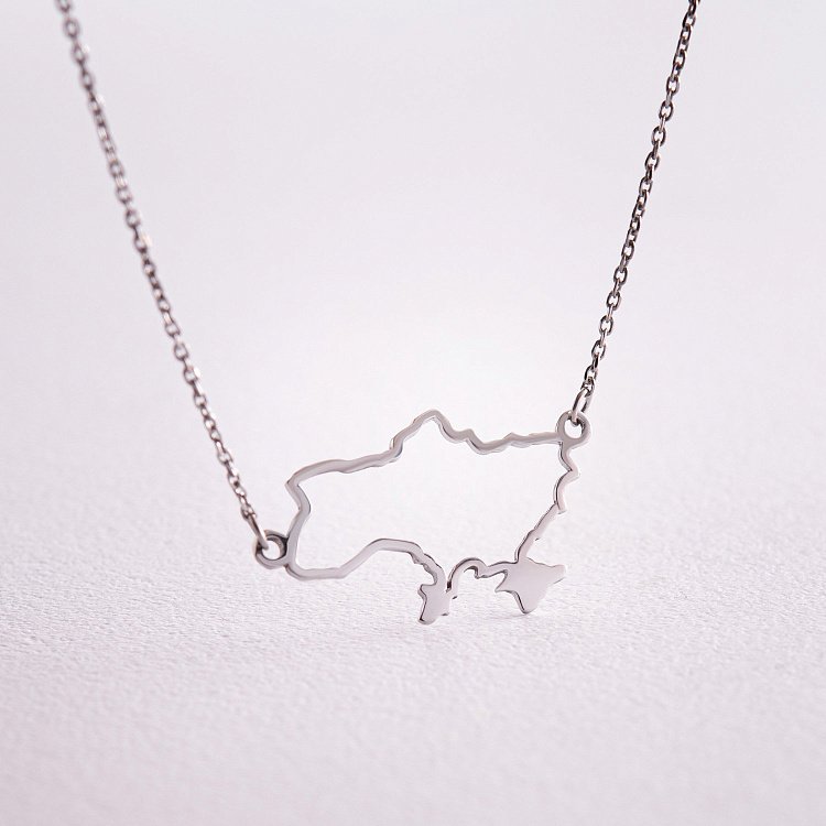 Кольє "Карта України" у сріблі 4034с від ювелірного магазину Онікс - 2