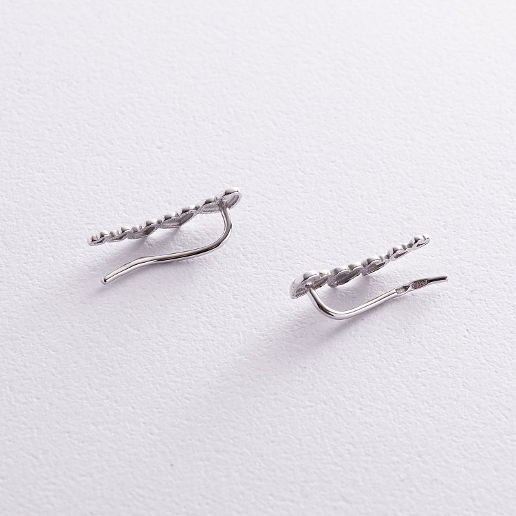 Сережки - клаймбери "Сердечки" у сріблі 073110 від ювелірного магазину Онікс - 4