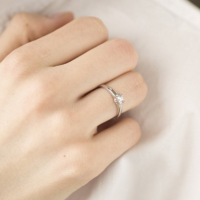 Золотое помолвочное кольцо с фианитом к06172 №6