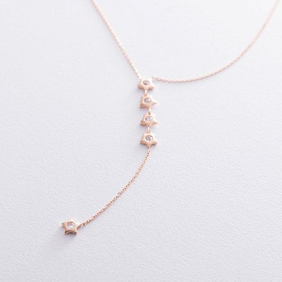 Золоте кольє "Зірочки" з фіанітами кол0149 №5