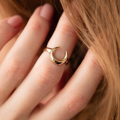 Кольцо "Лунница" в желтом золоте к07387 №7