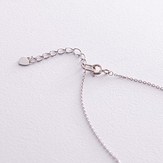 Серебряное колье с фианитом 908-01045 №3