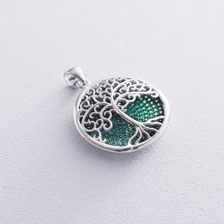Срібна підвіска "Древо життя" з фіанітами 132680 від ювелірного магазину Онікс