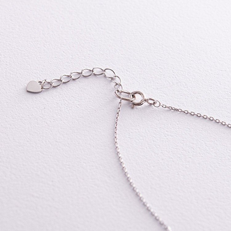 Серебряное колье с фианитом 908-01045 от ювелирного магазина Оникс - 2