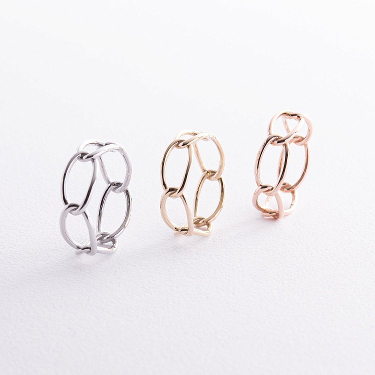 Каблучка "Ланцюжок" у червоному золоті к07530 від ювелірного магазину Онікс - 7