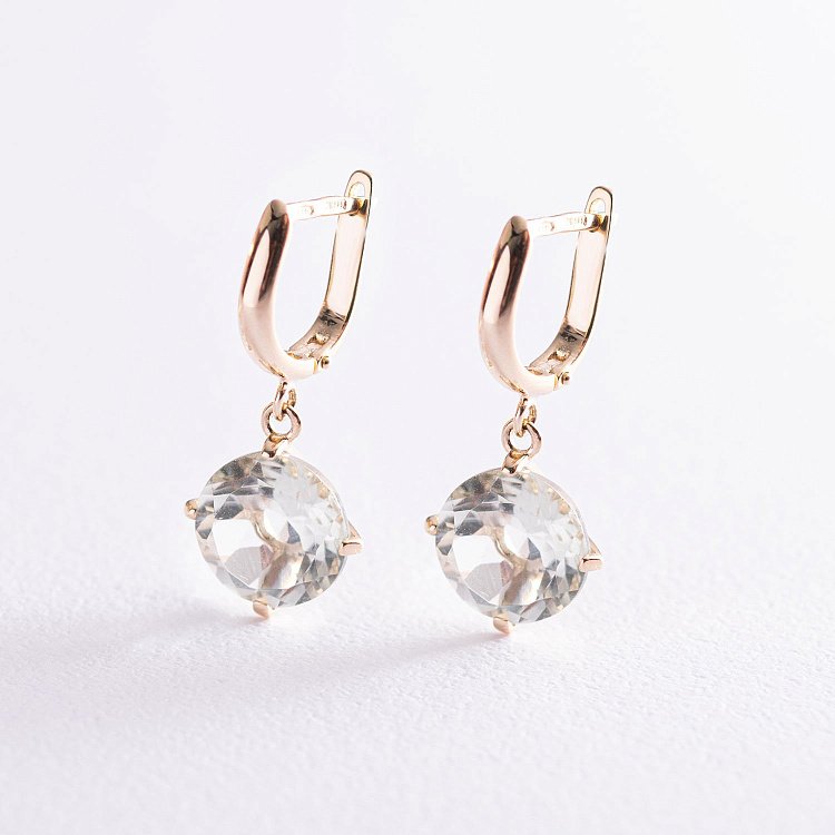 Золотые серьги "Влечение" с аметистом  с08528 от ювелирного магазина Оникс