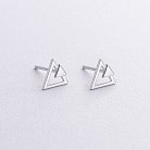 Срібні сережки-пусети "Трикутники" 122637 от ювелирного магазина Оникс - 2