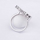 Серебряное кольцо "Клевер" с перламутром и фианитами 111777 от ювелирного магазина Оникс - 2