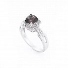 Помолвочное кольцо (дымчатый топаз, фианиты) 111158 от ювелирного магазина Оникс