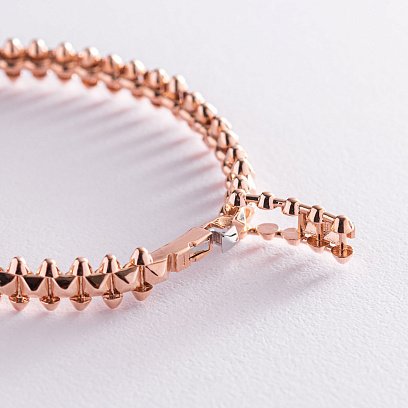 Жесткий браслет "Тереза" в красном золоте б04399 №3