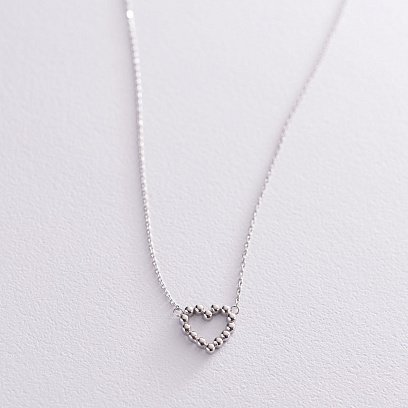 Кольє "Закохане серце" в білому золоті кол01991