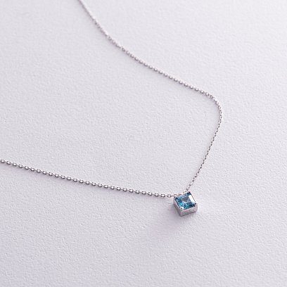 Золотое колье "Альма" (голубой фианит) кол02373 №6