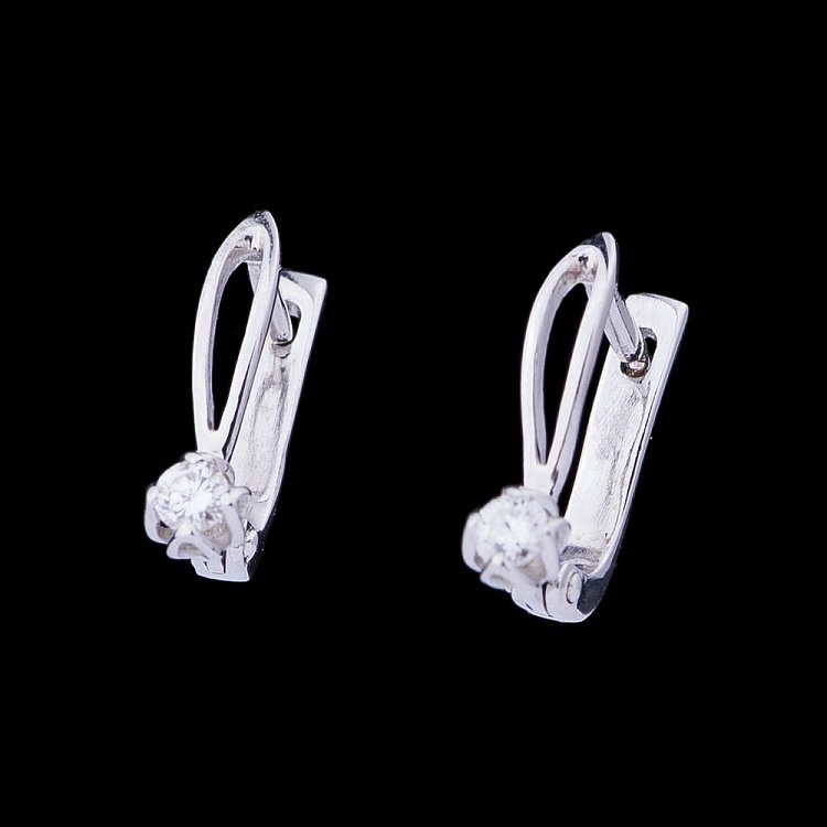 Золоті сережки з діамантами е0696б від ювелірного магазину Онікс - 1