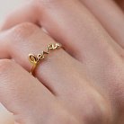 Кольцо "Love" в желтом золоте с фианитом к06762 от ювелирного магазина Оникс - 8