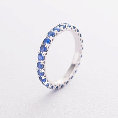 Золота каблучка з сапфірами кб0252sl №3