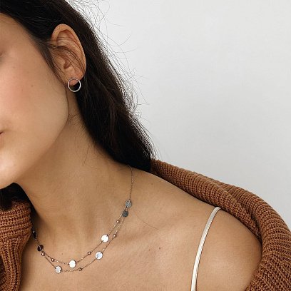 Серебряные серьги "Круговорот" 1.4 см 122491 №14