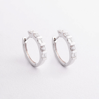 Золотые серьги - кольца (бриллианты) сб0641ca