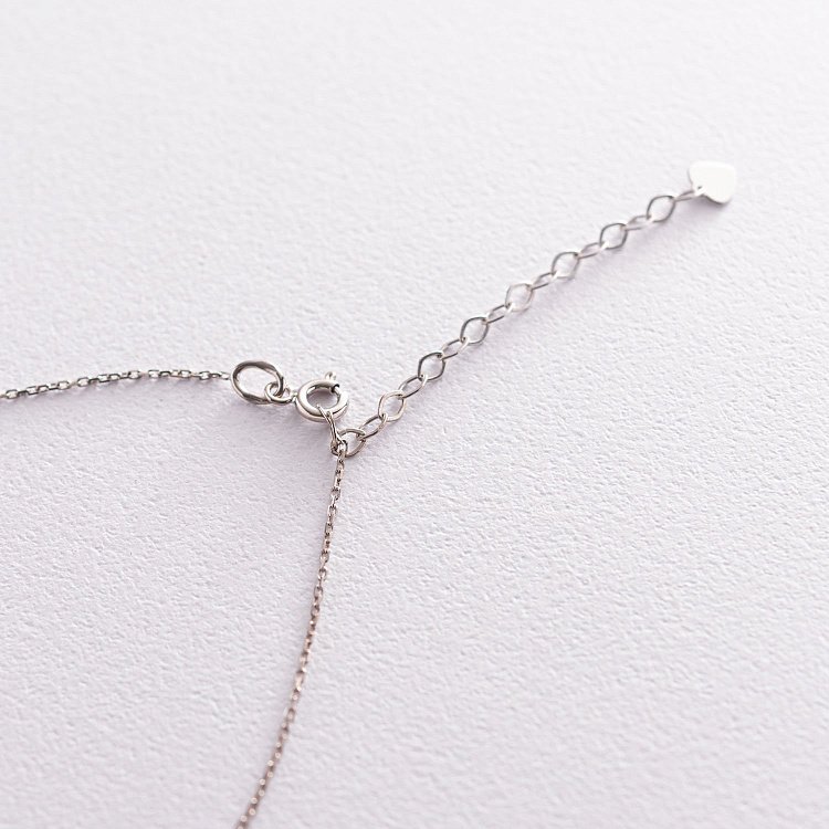 Колье "Сердце" в белом золоте (фианит) кол01678 от ювелирного магазина Оникс - 2