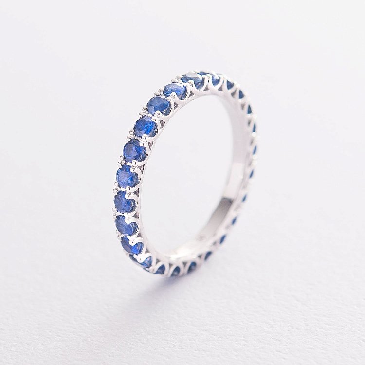 Золота каблучка з сапфірами кб0252sl від ювелірного магазину Онікс - 2