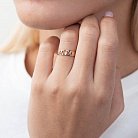Золотое кольцо "Love" к04879 от ювелирного магазина Оникс - 1