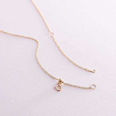 Золоте кольє "Хрестик" з діамантами колб0084са №5