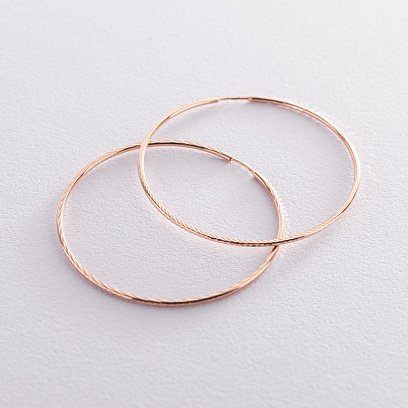 Серьги - кольца в красном золоте (4.4 см) с07342