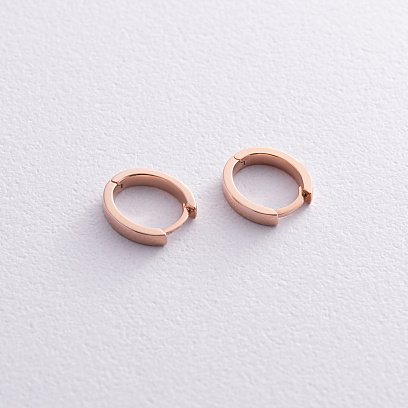 Золотые серьги - кольца с бриллиантами 310842421 №3