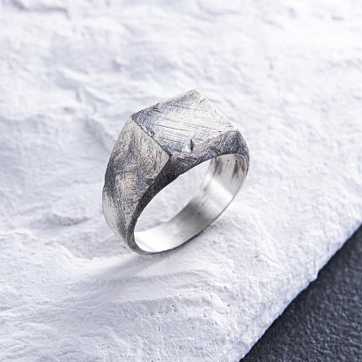 Мужская серебряная печатка 112722 №6