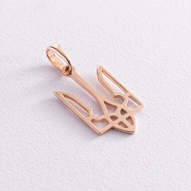 Золотая подвеска Герб Украины "Тризуб" п01789 от ювелирного магазина Оникс - 4