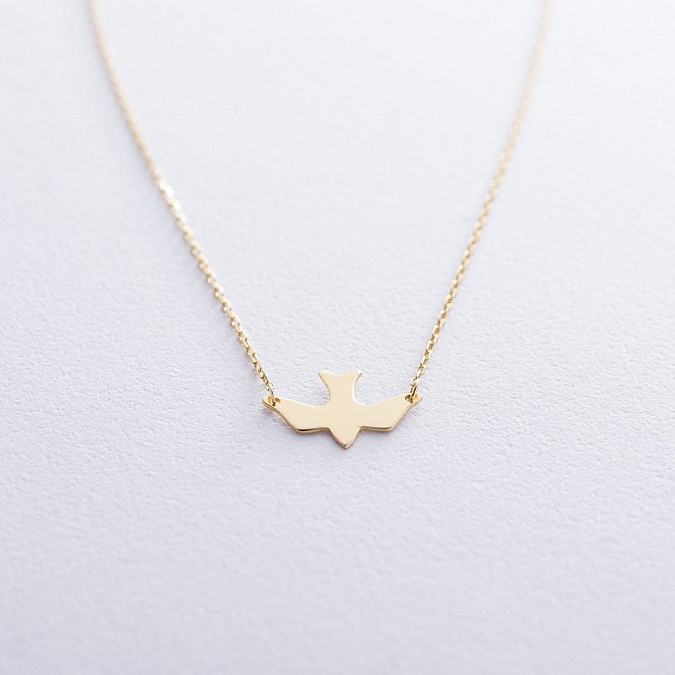 Серебряное колье "Ласточка" с позолотой 18973 - 3 Серебряное колье "Ласточка" с позолотой 18973 от ювелирного магазина Оникс - 3