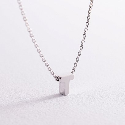 Серебряное колье с буквой "Т" 1105 Т