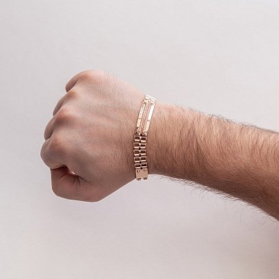 Мужской браслет в красном золоте б05013 №2