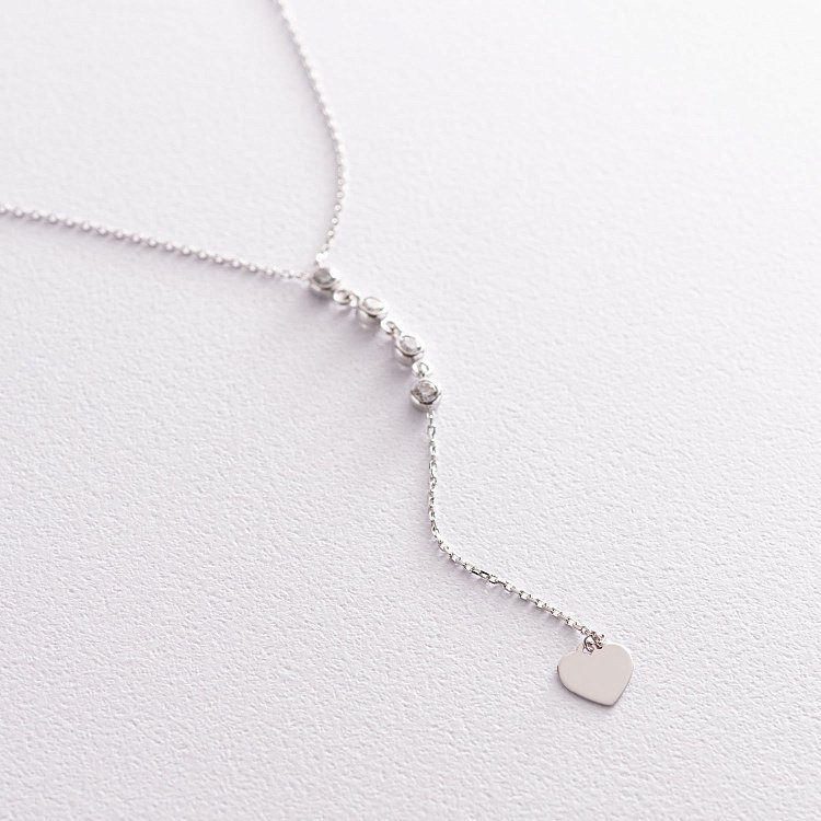 Кольє з білого золота з фіанітами кол01515 від ювелірного магазину Онікс - 2