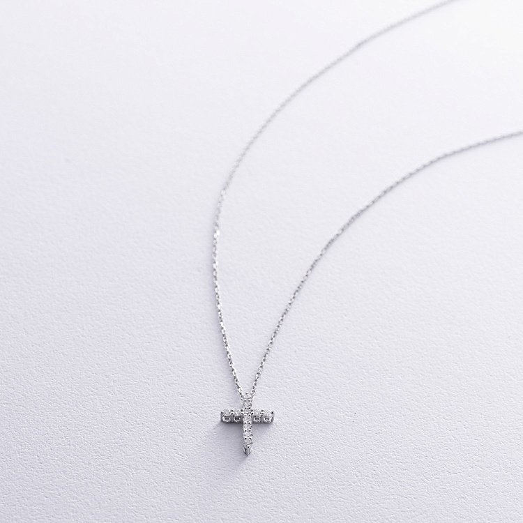 Золотое колье "Крестик" с бриллиантами 738331121 от ювелирного магазина Оникс - 2