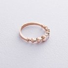 Золотое кольцо "Сердечки" с фианитами к06385 от ювелирного магазина Оникс - 2