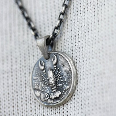 Срібний кулон "Знак зодіаку Рак" 133221рак №4