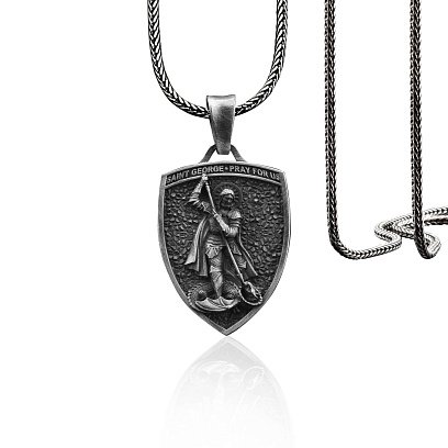 Серебряный кулон "Георгий Победоносец" 133176 №6