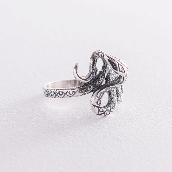 Серебряное кольцо "Змея" 11269 №3