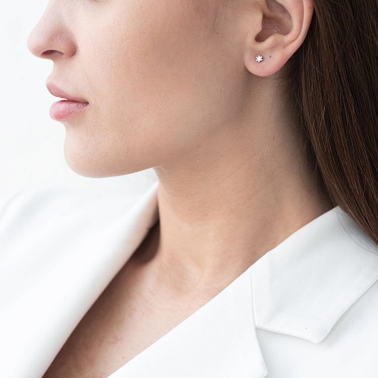 Золоті сережки-пусети (діамант) сб0157arp від ювелірного магазину Онікс - 1