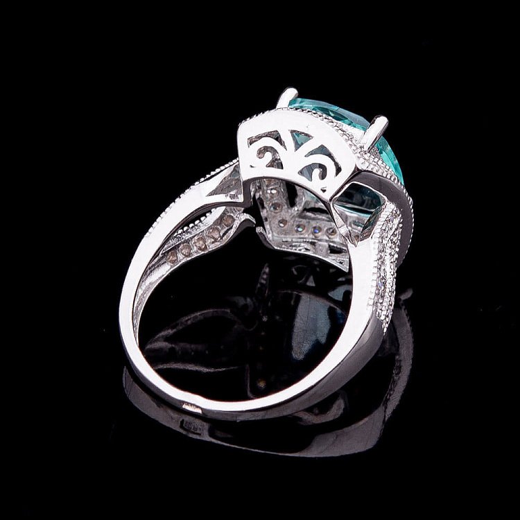 Каблучка з блакитними фіанітами к22 від ювелірного магазину Онікс - 1